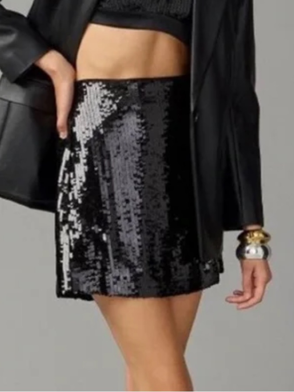J. Crew Black Sequin Mini Skirt